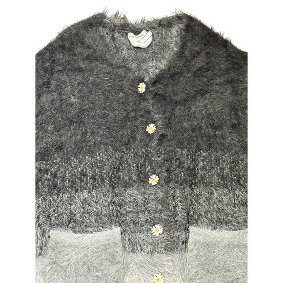 WNTD Apparel Blu Boy Mohair Unisex Cardigan Black Grey-sz Medium - Picture 13 of 13
